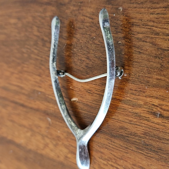 Vintage Sterling Wishbone Brooch 2.25" - Picture 9 of 11